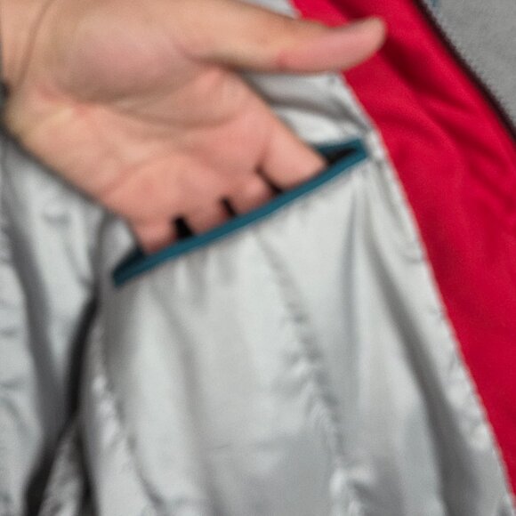 Vintage Hard Corps Ski Jacket Mens Medium Blue Green 90s Color Block Hooded - Picture 11 of 11